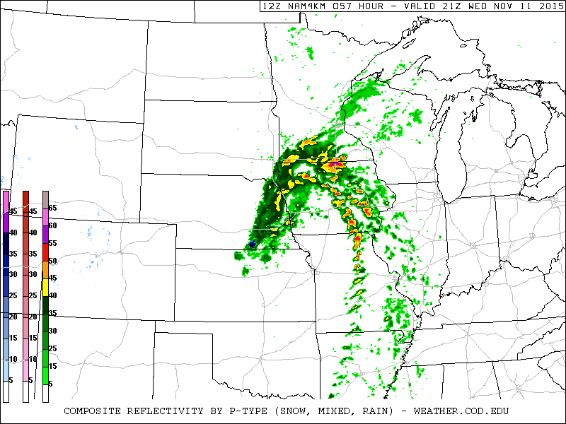 4 km NAM Simulated Reflectivity